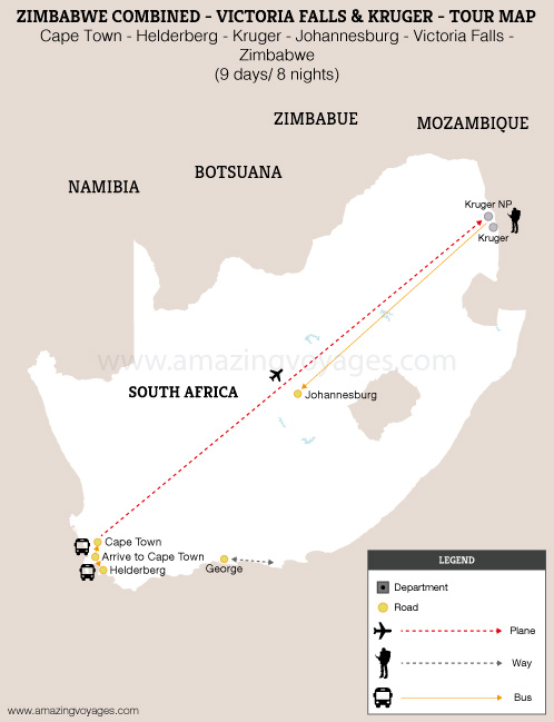 Zimbabwe combined - Victoria Falls & Kruger