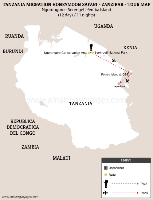 Tanzania Migration Honeymoon 
Safari - Zanzibar
