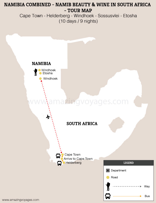 Namibia combined - Namib beauty & wine in South Africa