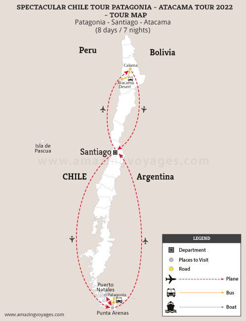 Spectacular Chile Tour Patagonia - Atacama Tour 2022