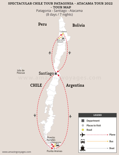 Spectacular Chile Tour Patagonia - Atacama Tour 2025